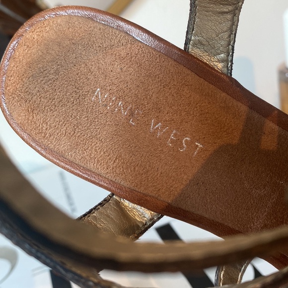 Nine West Gladiator Heech Double Ankle Strap Wedge Heels in Tan - Picture 7 of 16